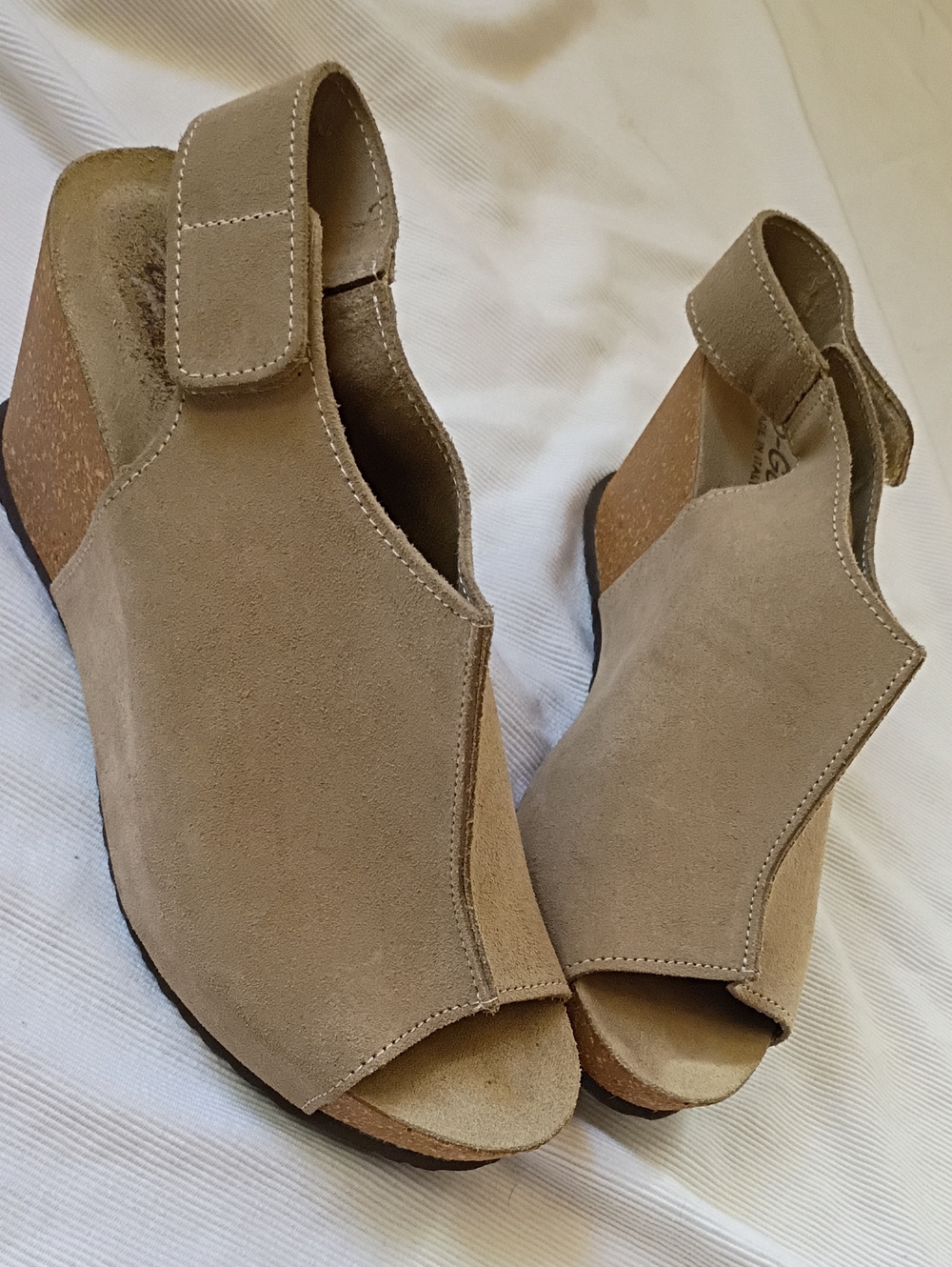 Bio-gold Italian Leather Platform Wedge Sandal